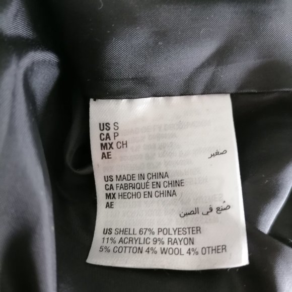 NWT INC International Concept Charcoal Asymetrical Zip Textured Wrap Coat Size S - Picture 6 of 7